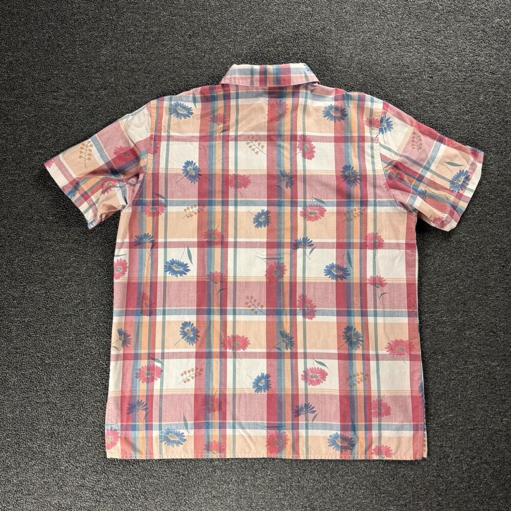 Alfred Dunner Pastel Plaid Flowers Button Short Sleeve Shirt Grandmacore Sz 12